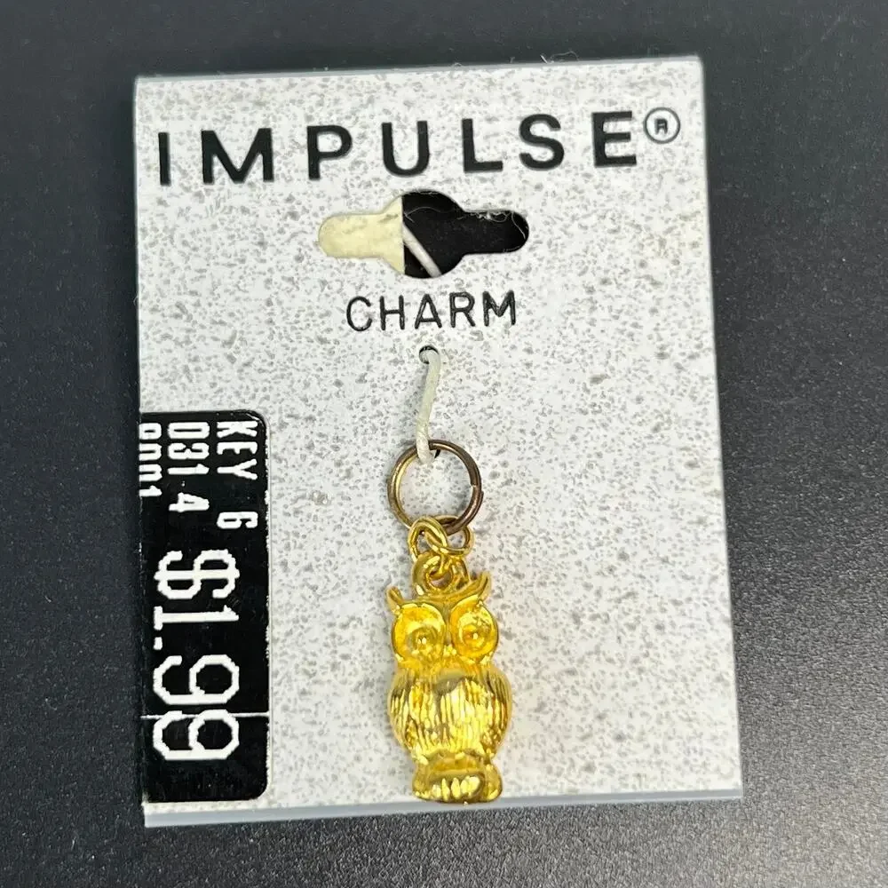Vintage IMPULSE Gold Tone Owl Charm